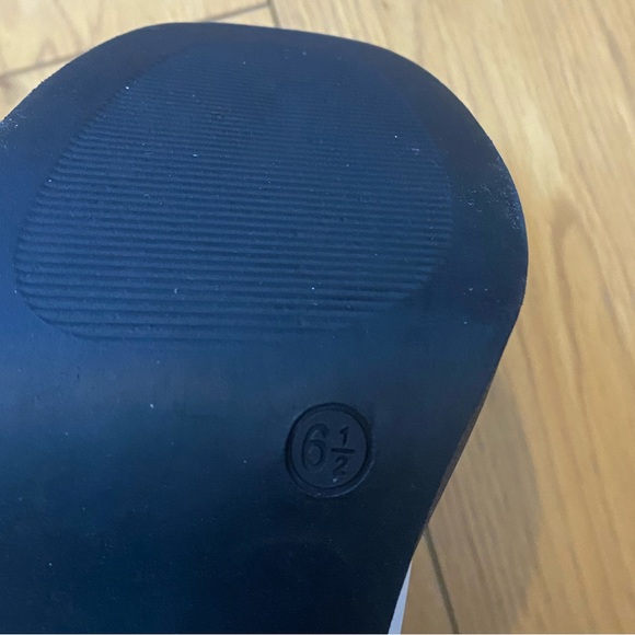 Steve Madden Black and White Platform Block Heel Combat Boots - Picture 6 of 9